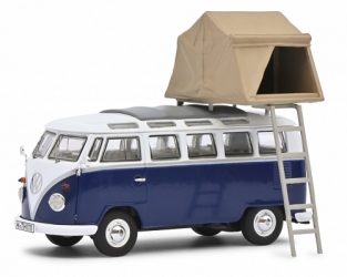 3778 Volkswagen T1b Samba blue/white with rooftop tent 1:43